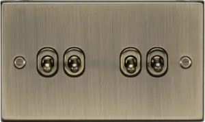 Knightsbridge CSTOG4AB Square Edge 10AX 4G 2-Way Toggle Switch - Antique Brass