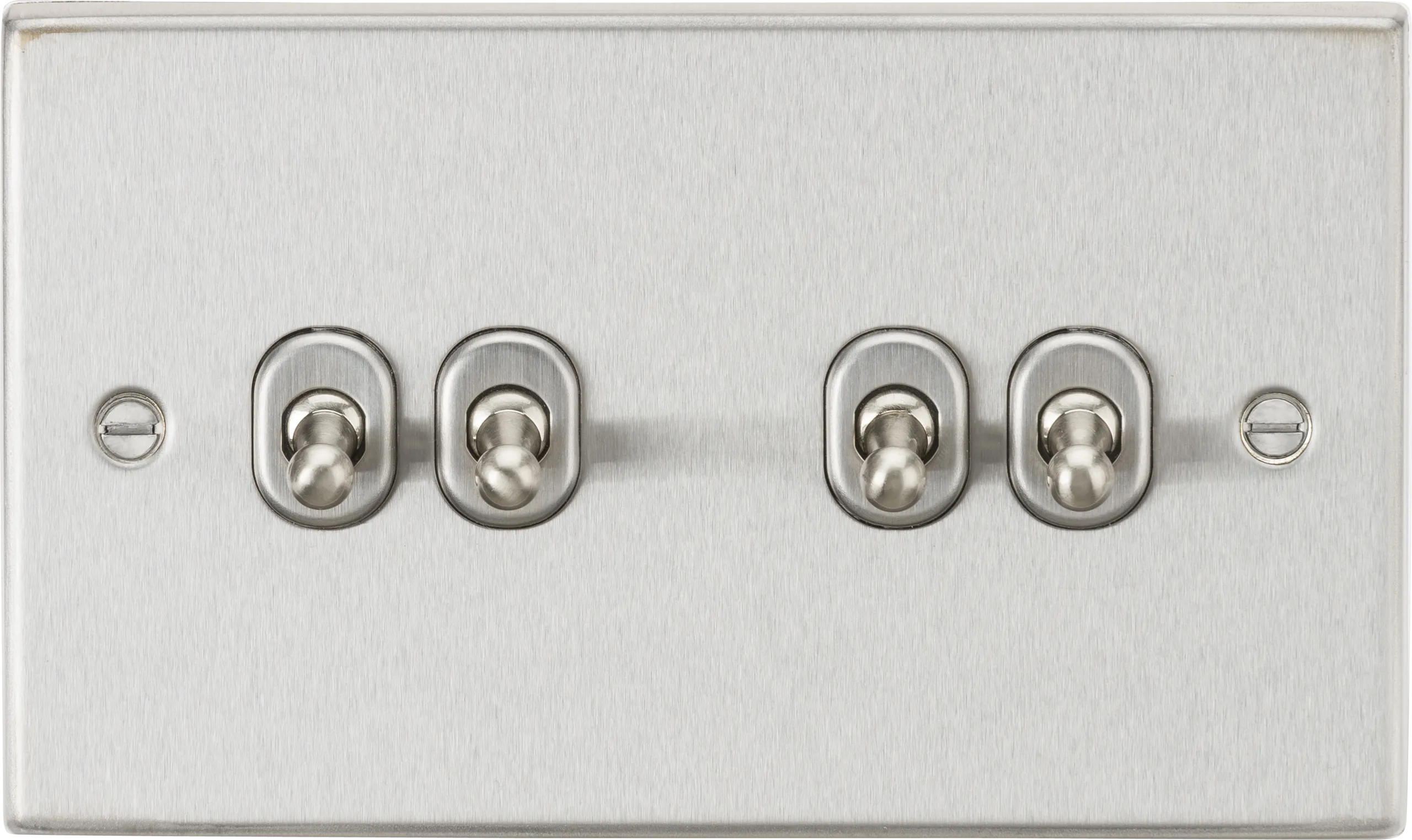 Knightsbridge CSTOG4BC Square Edge 10AX 4G 2-Way Toggle Switch - Brushed Chrome