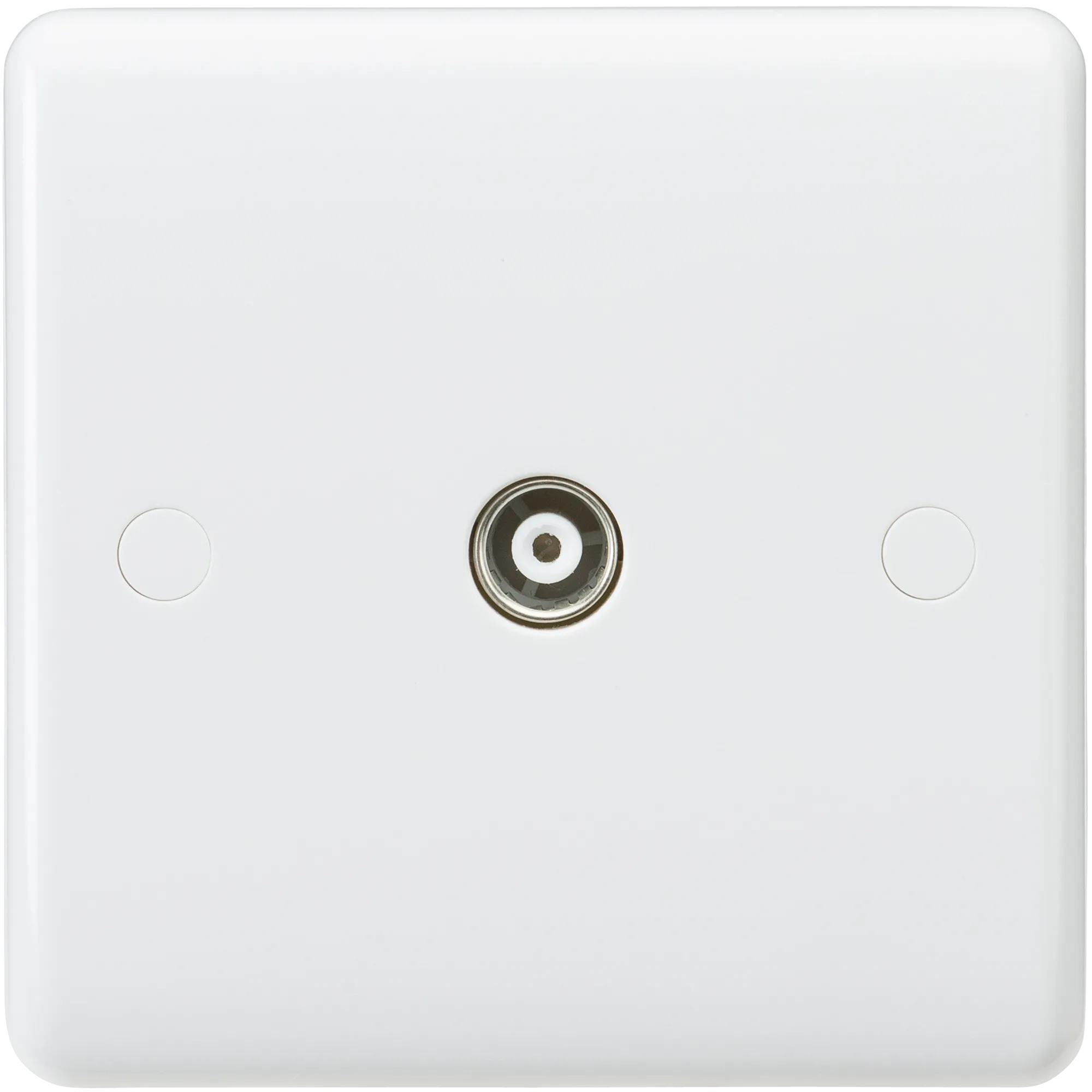 Knightsbridge CU0100 White Curved Edge Coax TV Outlet (Non-Isolated)