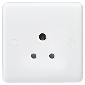 Knightsbridge CU5U White Curved Edge 5A Unswitched Round Pin Socket