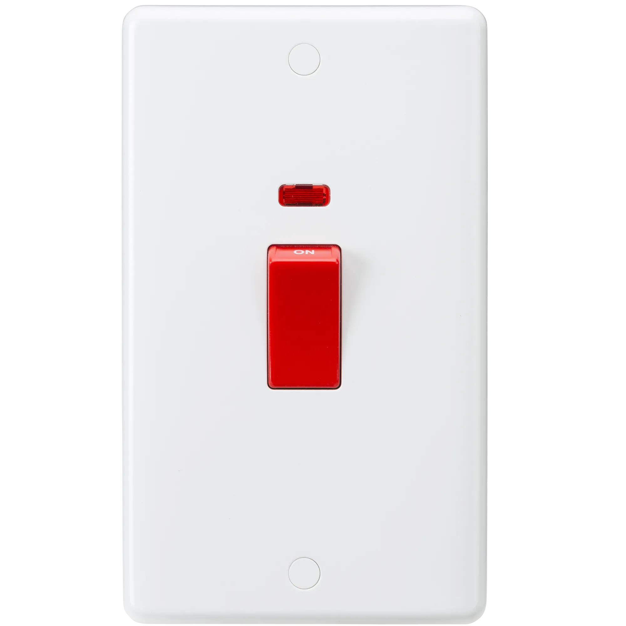 Knightsbridge CU8332N White Curved Edge 45A DP Switch   Neon (Large)