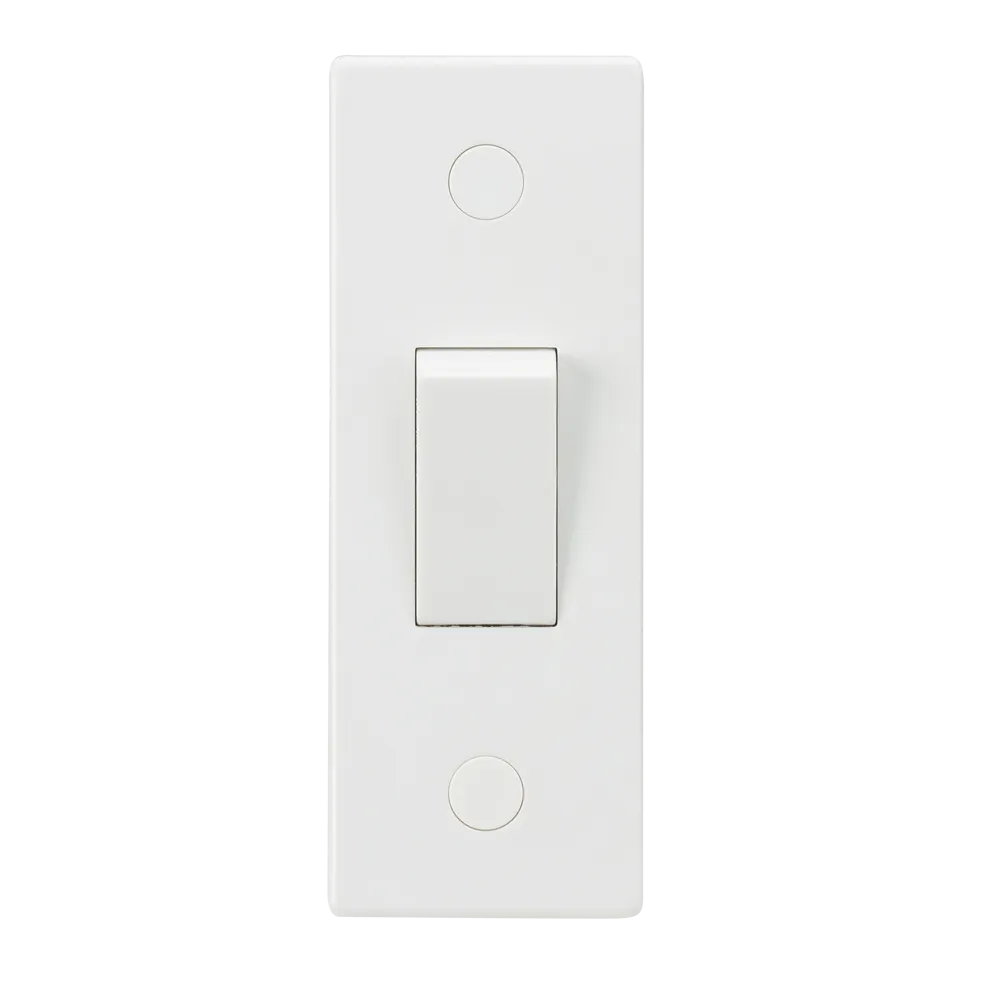 Knightsbridge SN127 White Square Edge 10AX 1G 2-Way Architrave Switch