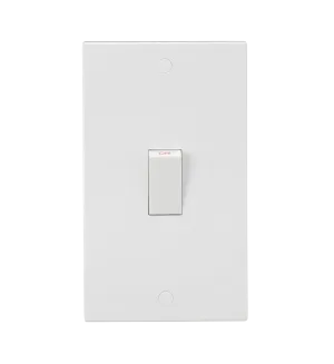 Knightsbridge SN8332W White Square Edge 45A 2G DP Switch (White Rocker)