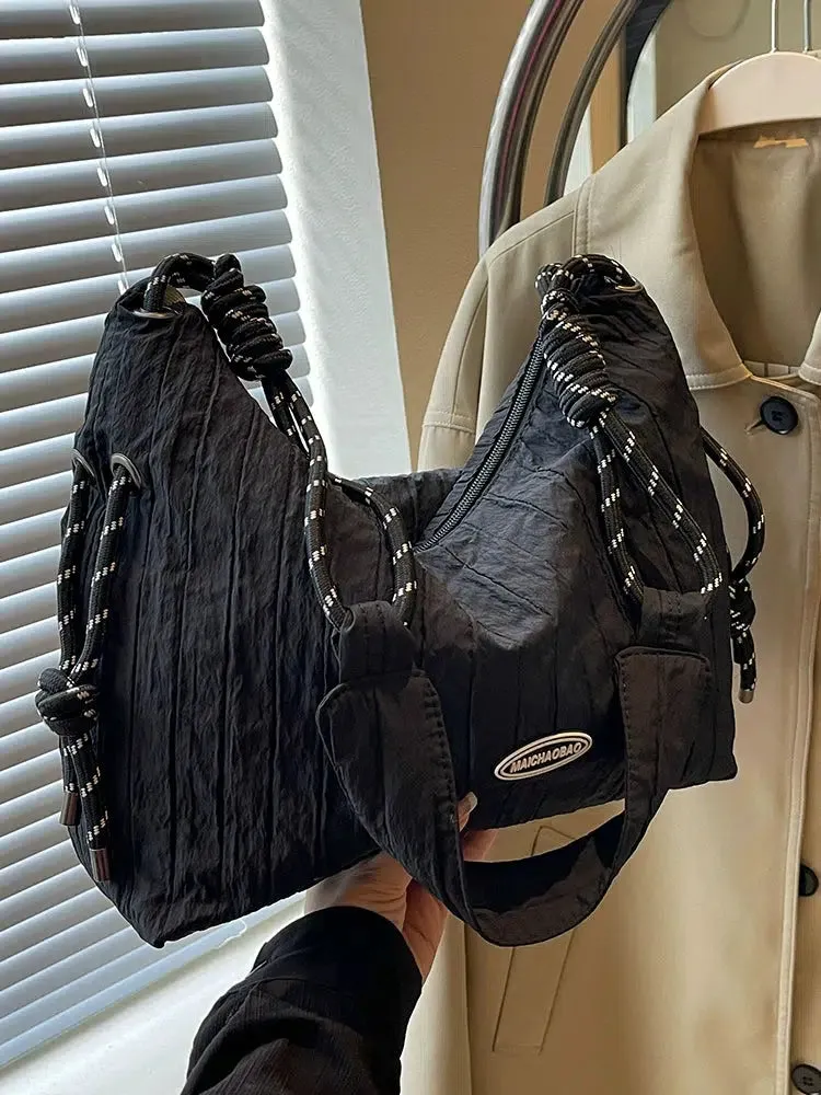Knotted Handle Shoulder Bag