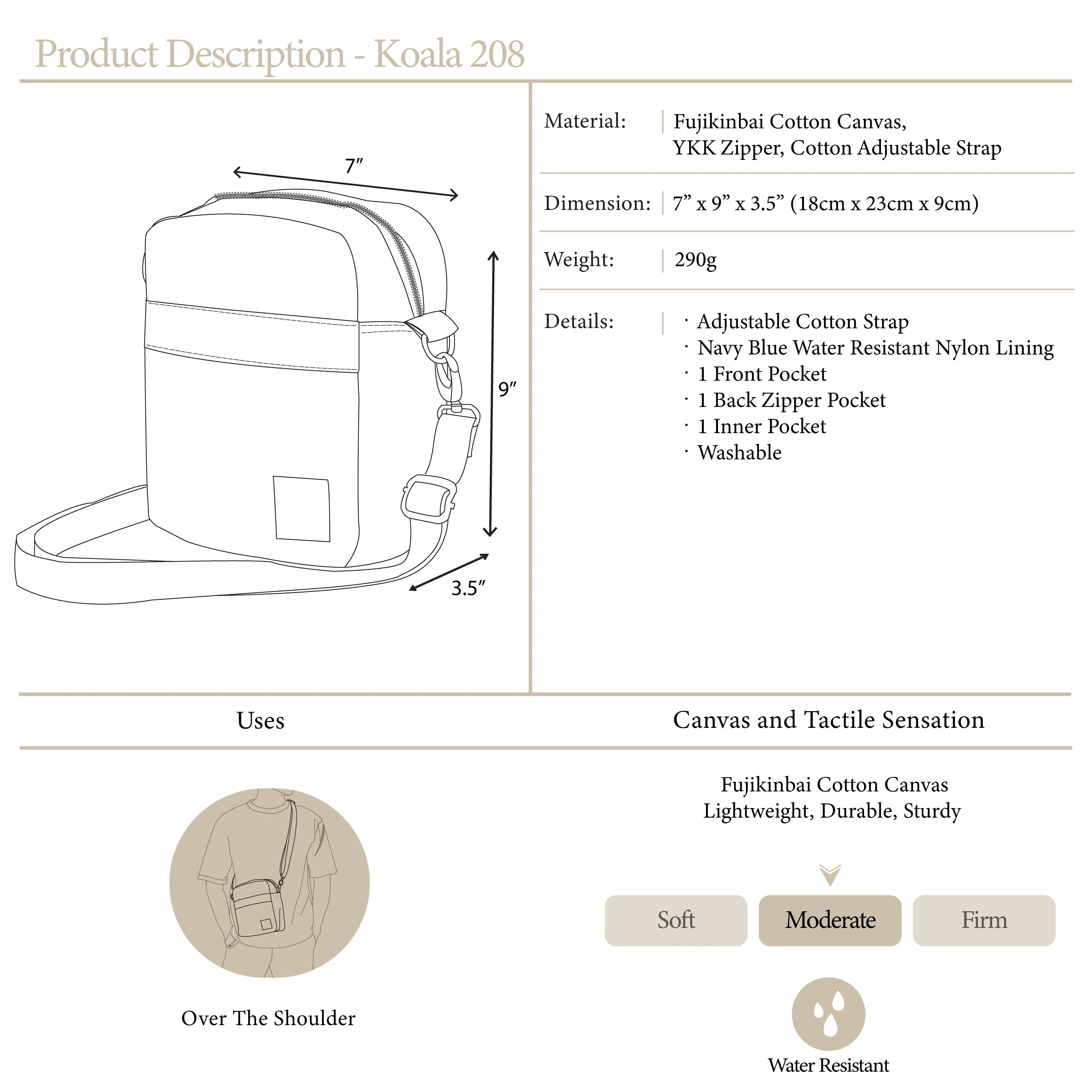 Koala 208 Khaki | Crossbody Bag