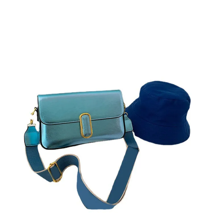 Korean Style Classy Small Square Bag 2023 Spring Popular Texture Cross-Border Underarm Bag Shiny Patent Leather Chain Shoulder Bag