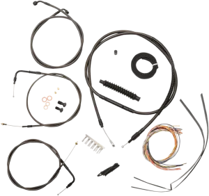 LA Choppers LA-8100KT2-13M Complete Handlebar Cable and Brake Line Kit - Midnight