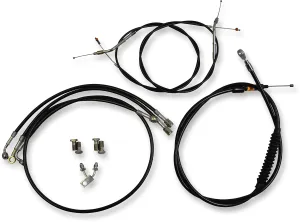 LA Choppers LA-8122KT-13B Standard Handlebar Cable/Brake & Clutch Line/Wire Kit - Black Vinyl/Stainless