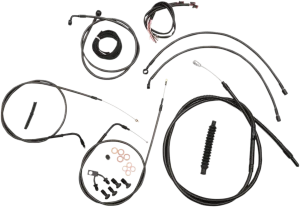 LA Choppers LA-8122KT2-13M Complete Handlebar Cable/Brake & Clutch Line/Wire Kit - Midnight Black