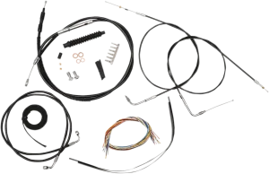 LA Choppers LA-8130KT2-19B Complete Handlebar Cable and Brake Line Kit - Black Vinyl/Stainless