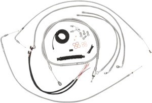 LA Choppers LA-8150KT2-16 Complete Handlebar Cable/Brake & Clutch Line/Wire Kit - Stainless Braided
