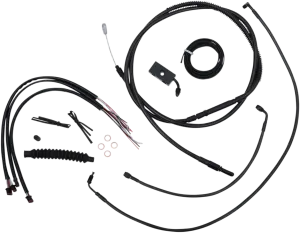 LA Choppers LA-8152KT2-19M Complete Handlebar Cable/Brake & Clutch Line/Wire Kit - Midnight