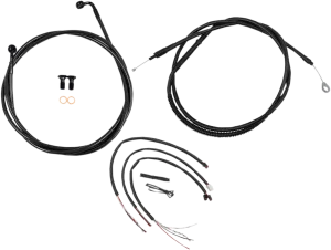 LA Choppers LA-8153KT2-13M Complete Handlebar Cable/Brake & Clutch Line/Wire Kit - Midnight Braided