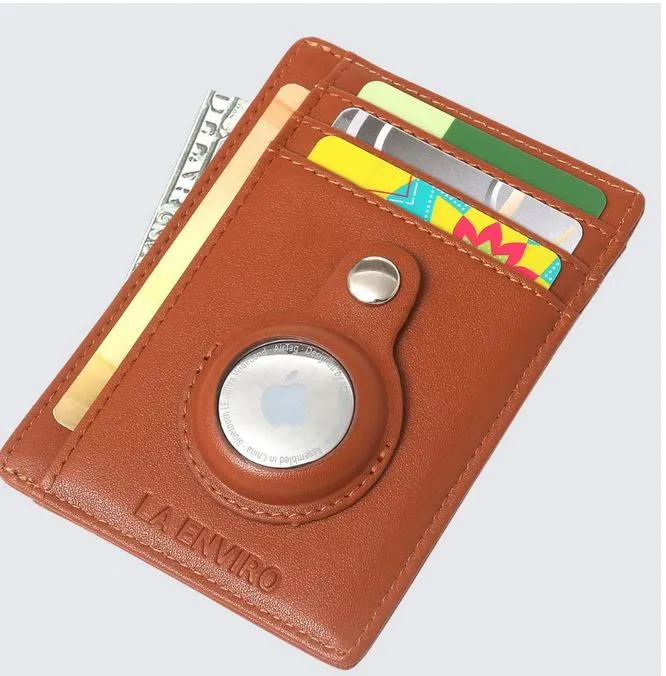 La Enviro Braddon Airtag Card Holder - Tan