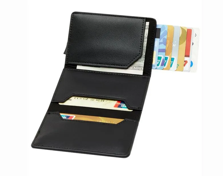 La Enviro Leura Black Minamalist Vegan Leather Coin Pocket Wallet