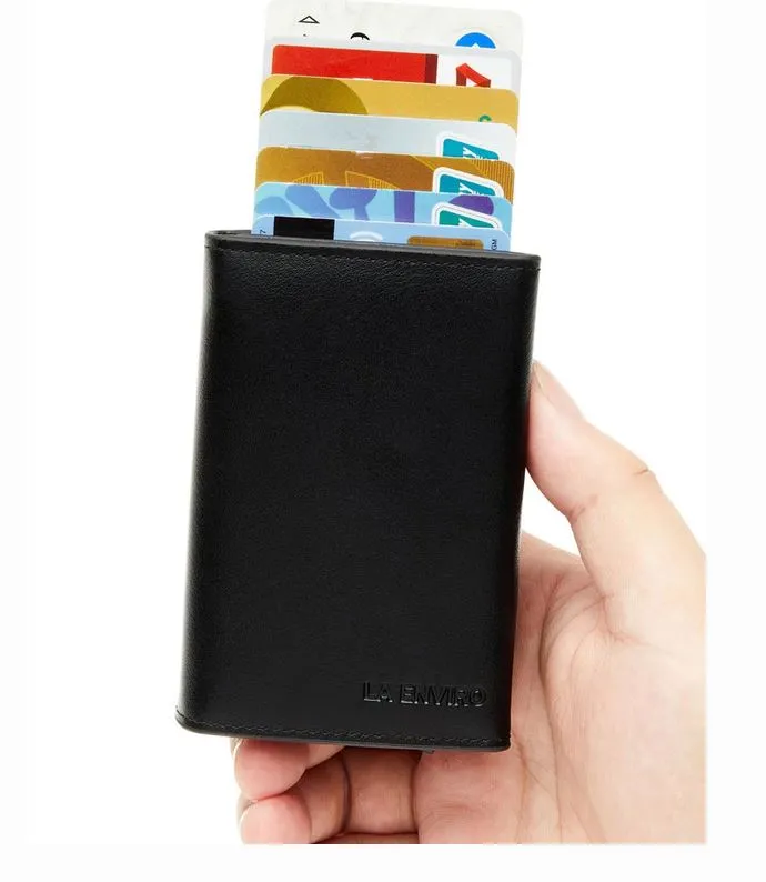 La Enviro Leura Black Minamalist Vegan Leather Coin Pocket Wallet