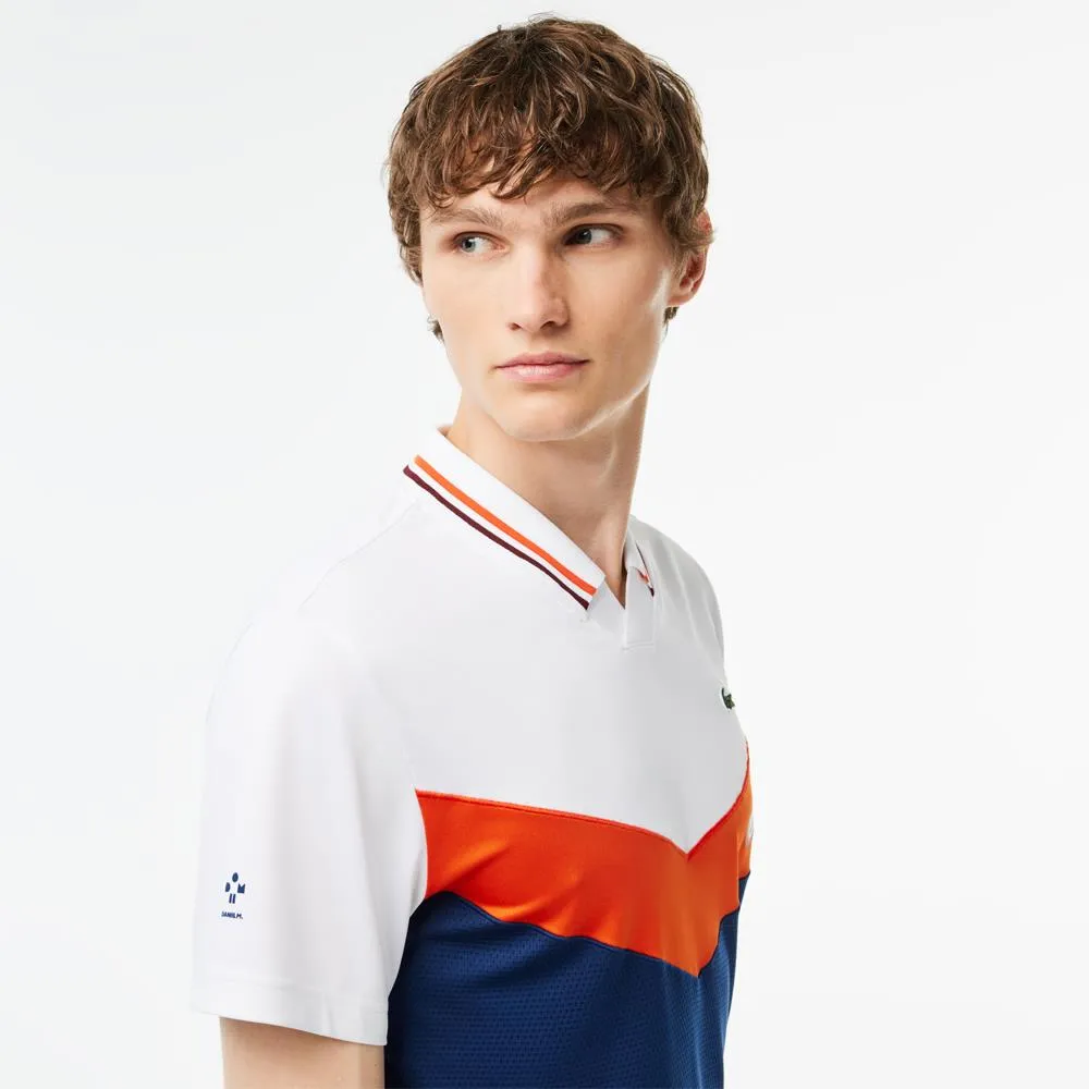Lacoste Men's Medvedev Seamless Slimfit Polo - White/Navy Blue