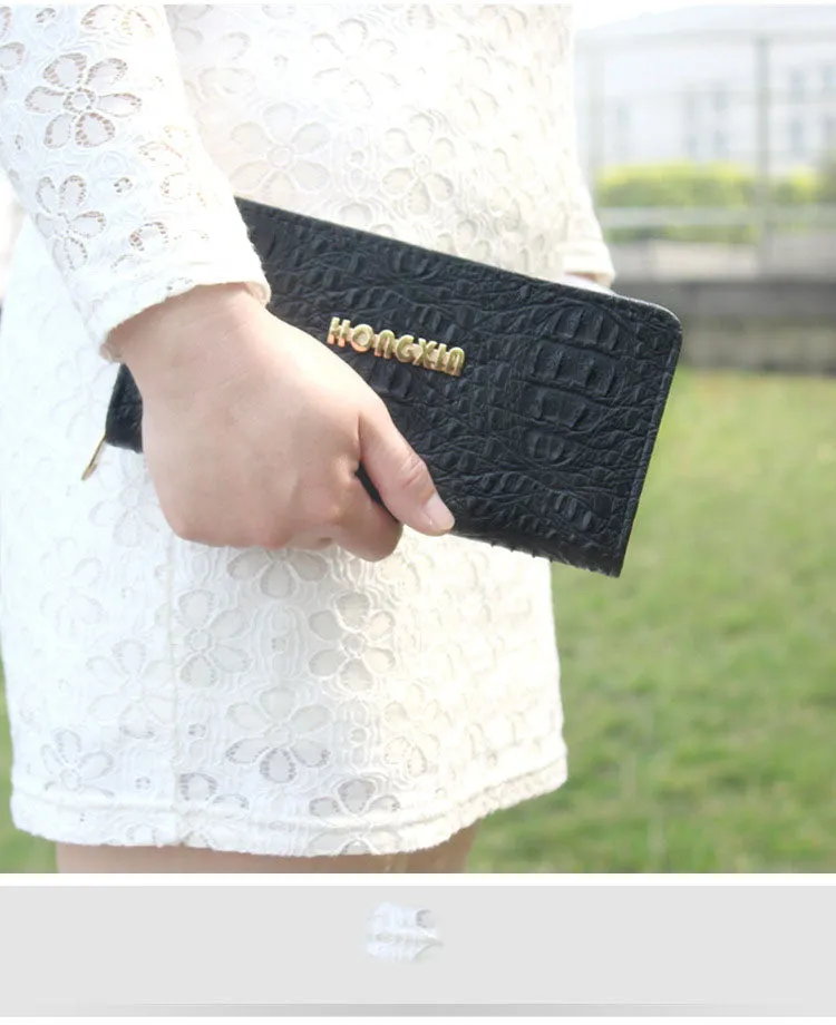 Ladies Large Capacity Single Zip Middle-aged Mother Dinner Bag Clutch Bag Pu Handbags Clutch Bag