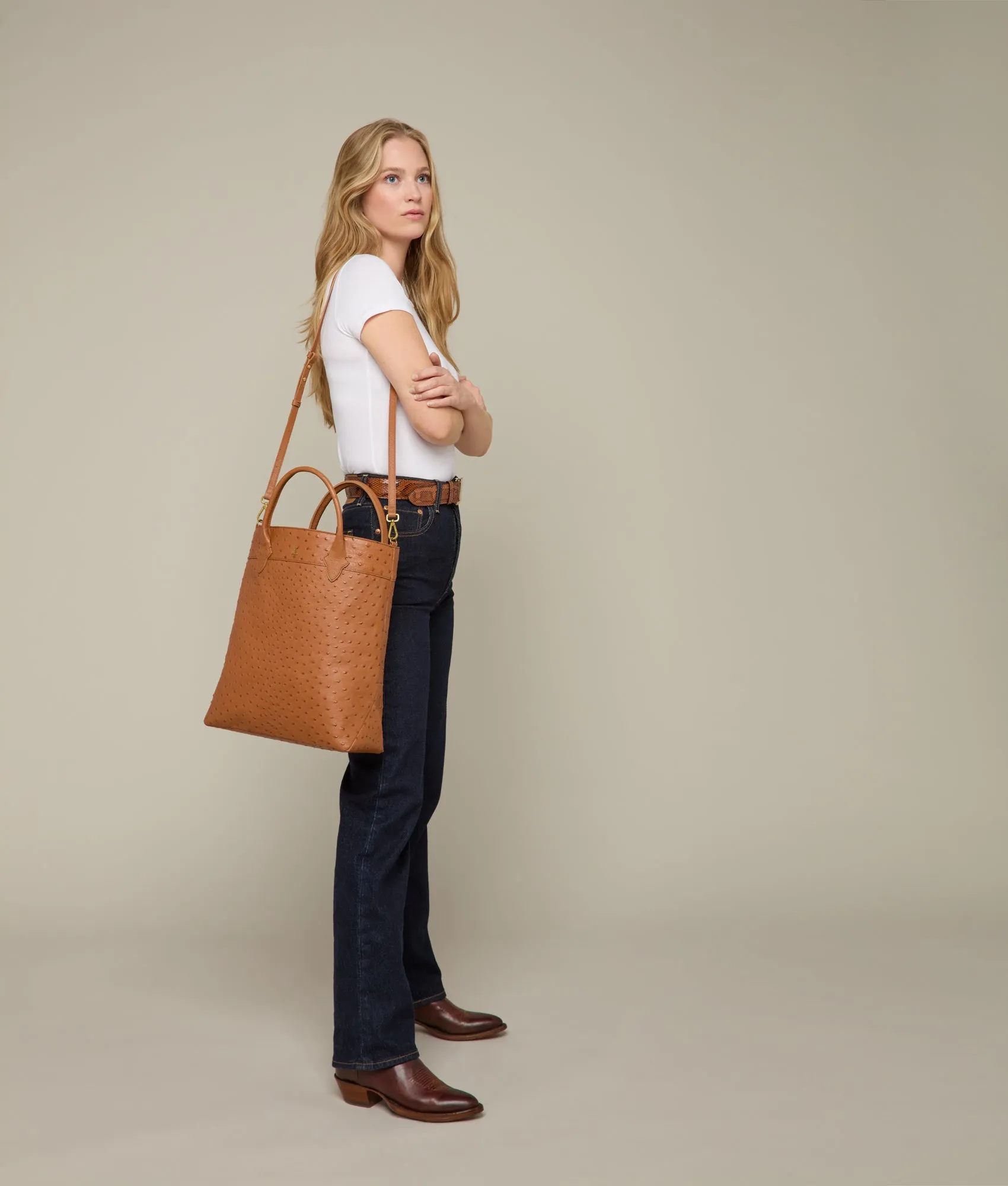 Large Lola Exotic Shopper :: Rum Tan