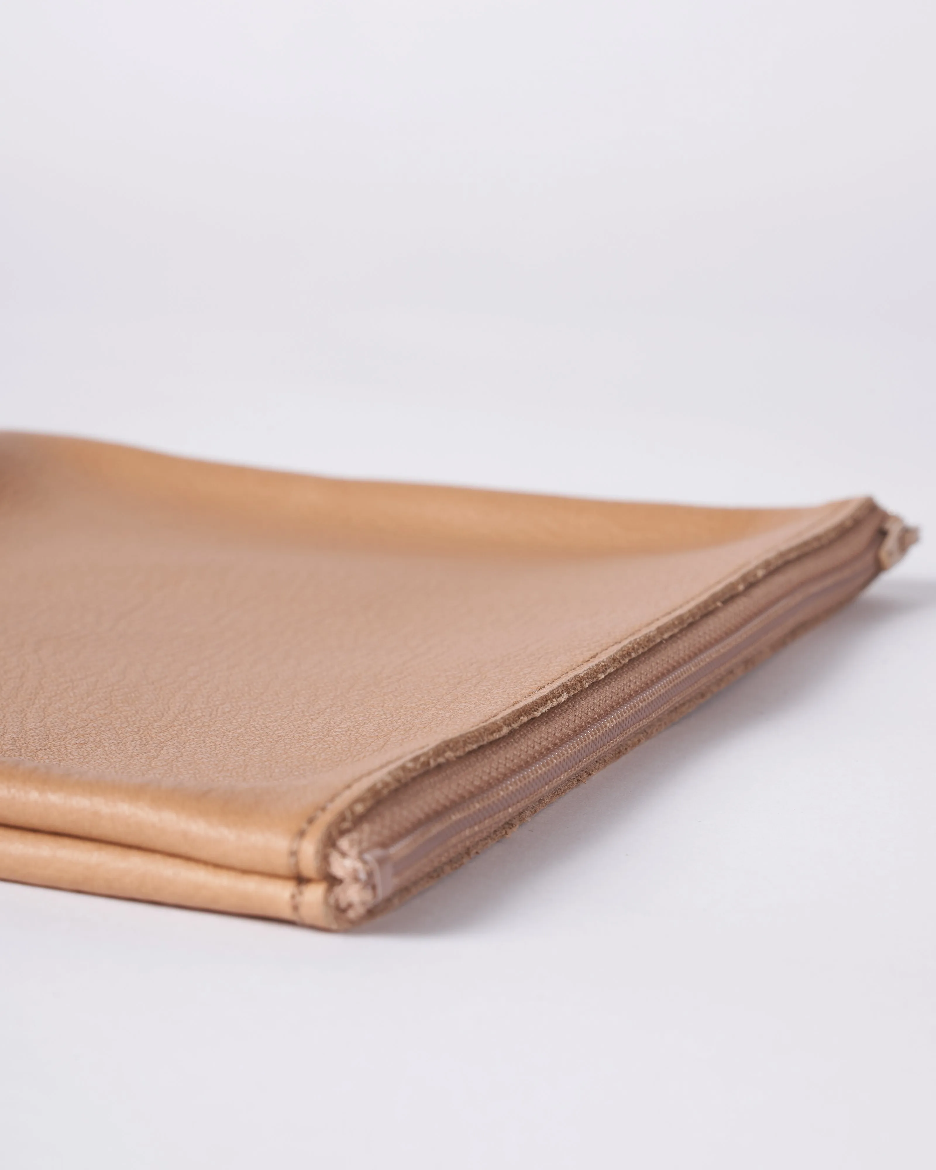 large zip pouch - camel