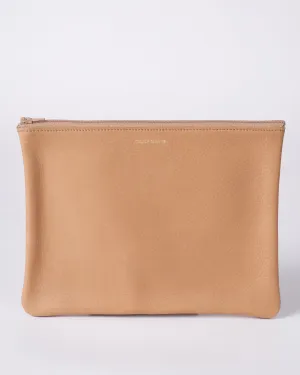large zip pouch - camel