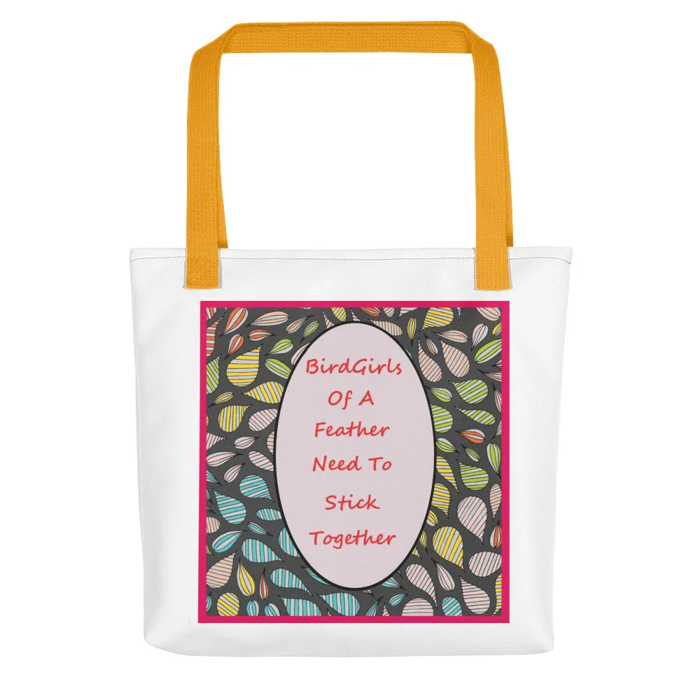 Lavendar/Feathers SloganTote bag