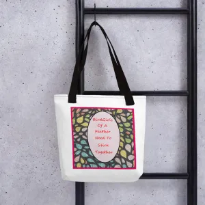 Lavendar/Feathers SloganTote bag