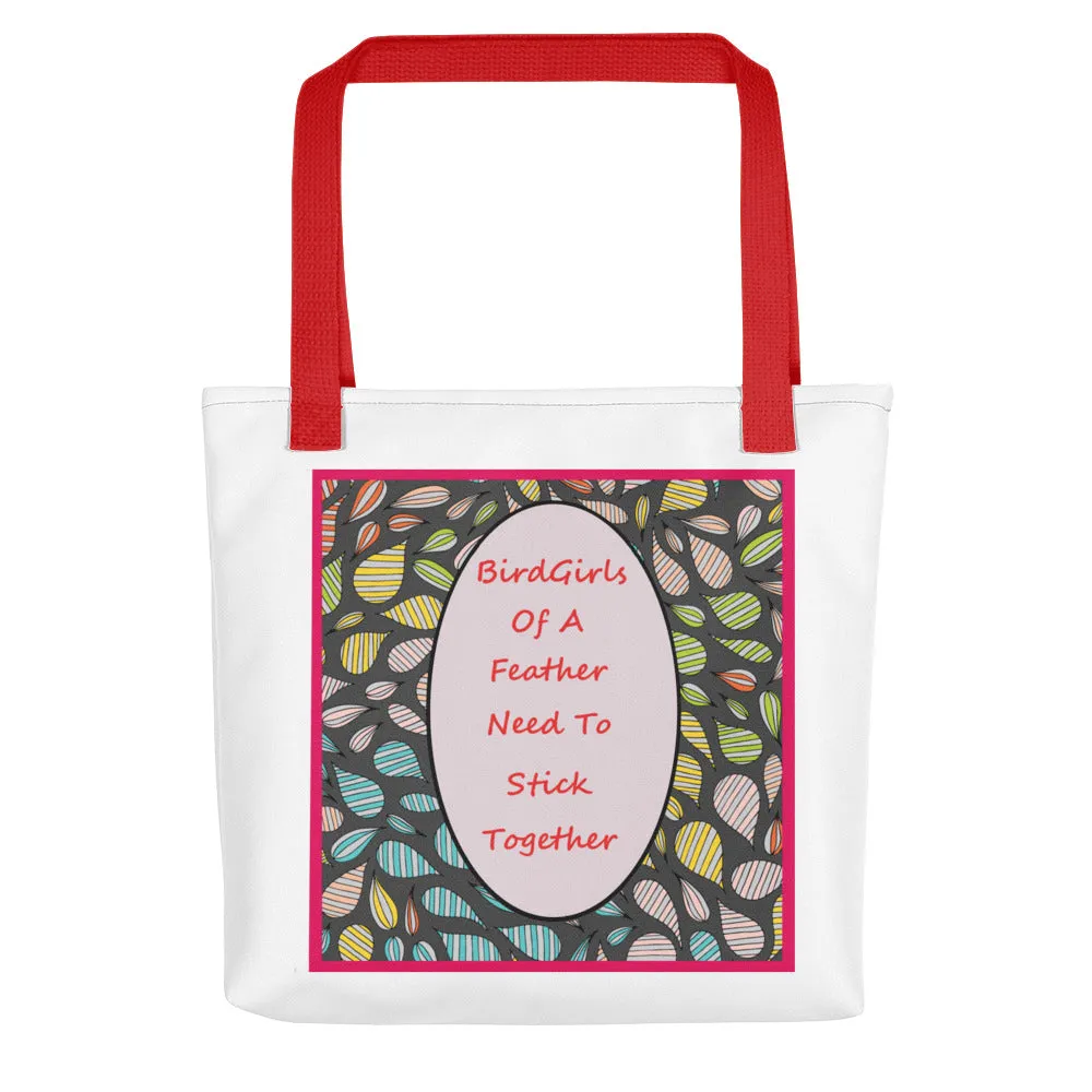 Lavendar/Feathers SloganTote bag
