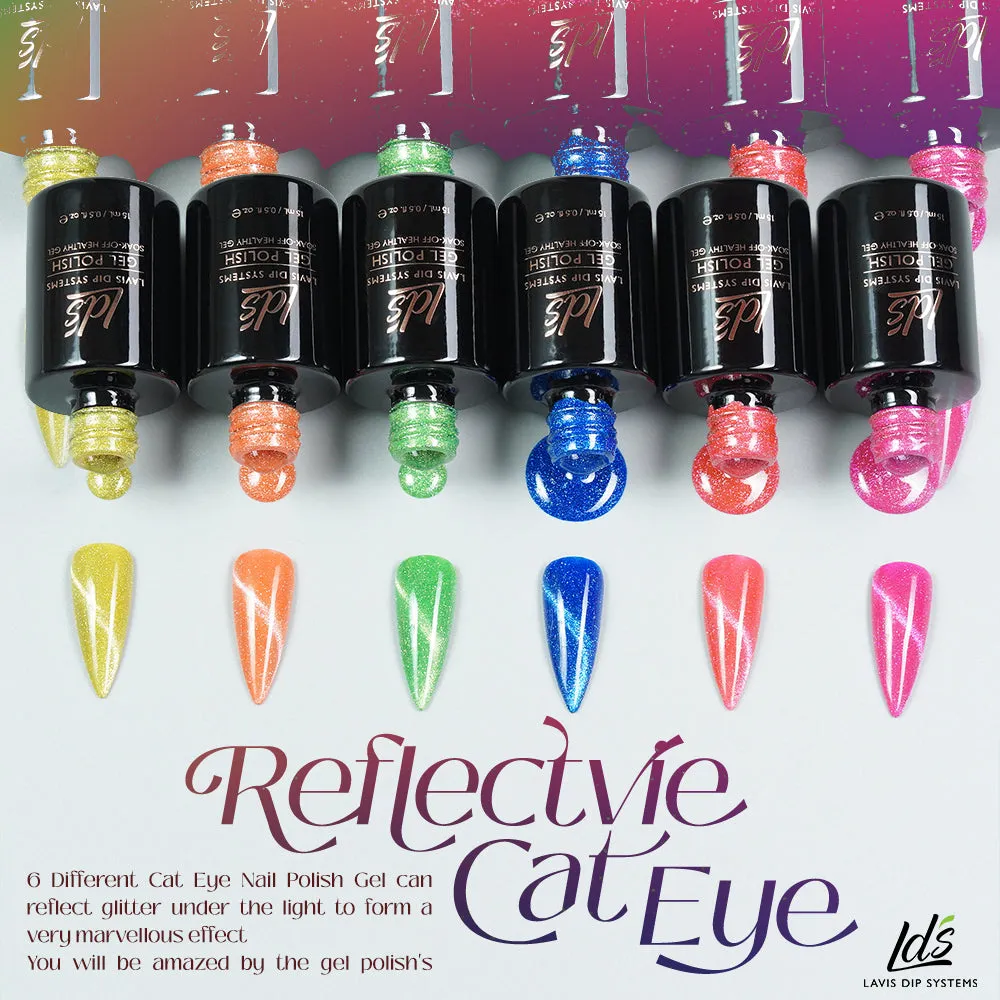 LDS 1 Mila Green - Gel Polish 0.5 oz - Reflective Glitter Cat Eyes