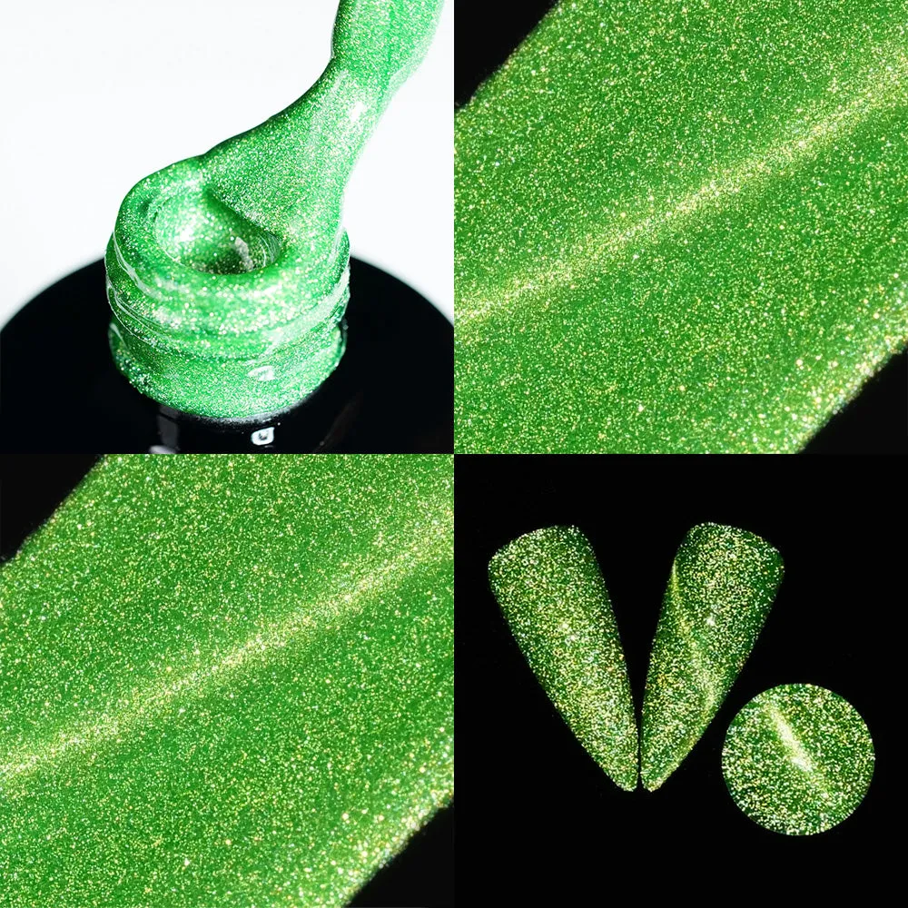 LDS 1 Mila Green - Gel Polish 0.5 oz - Reflective Glitter Cat Eyes