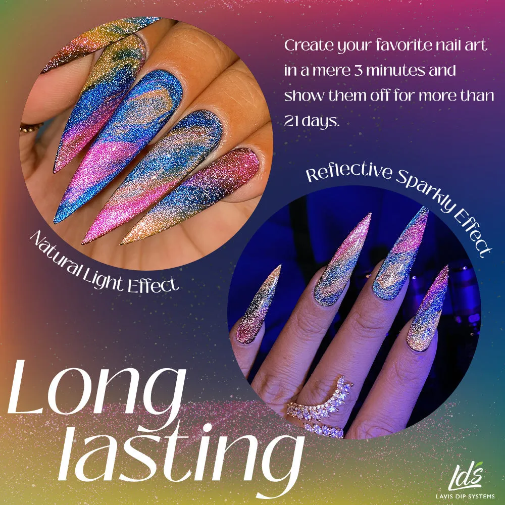LDS 1 Mila Green - Gel Polish 0.5 oz - Reflective Glitter Cat Eyes
