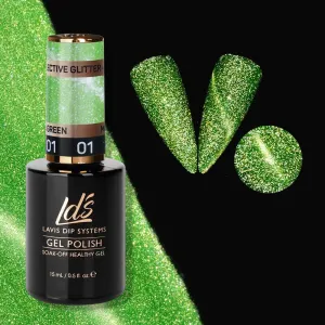 LDS 1 Mila Green - Gel Polish 0.5 oz - Reflective Glitter Cat Eyes