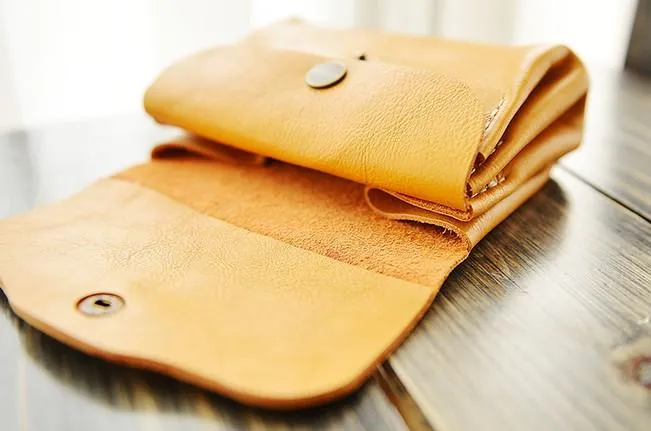 Leather Accordion Yellow Women Wallet HANDMADE PERSONALIZED Wallet