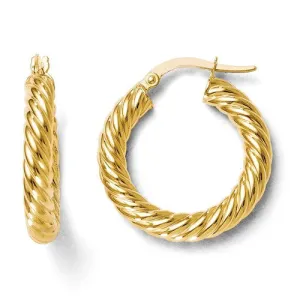 Leslie's Polished Twist 14K Yellow Gold 23mm Hoop Earrings