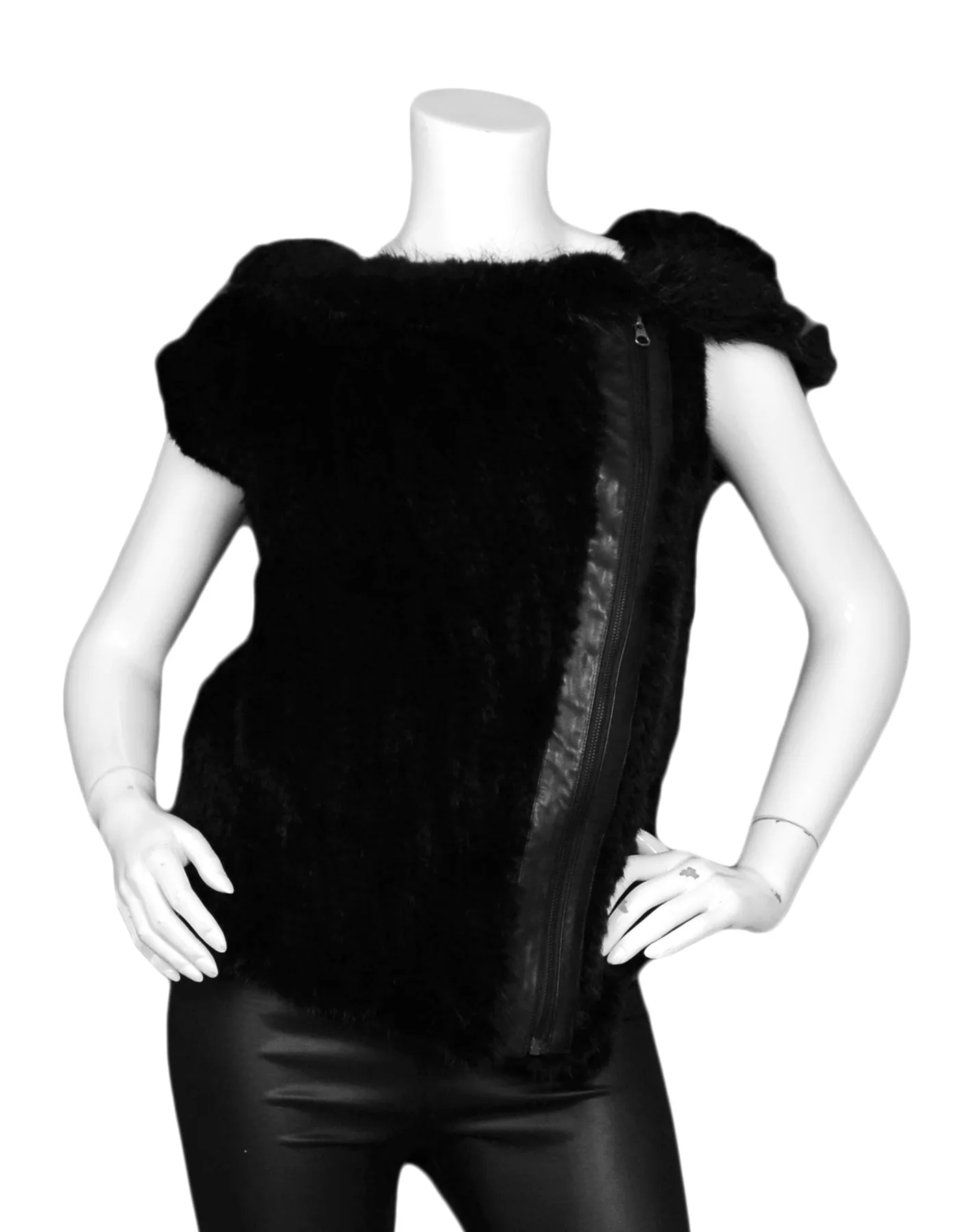 Lie Sang Bong Mink Vest with Hood sz Small