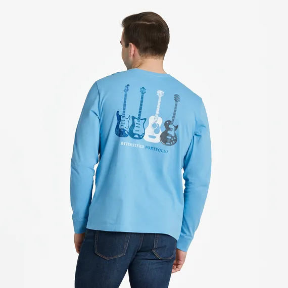 Life is Good Men's Diversified Portfolio Axes Long Sleeve Crusher Tee