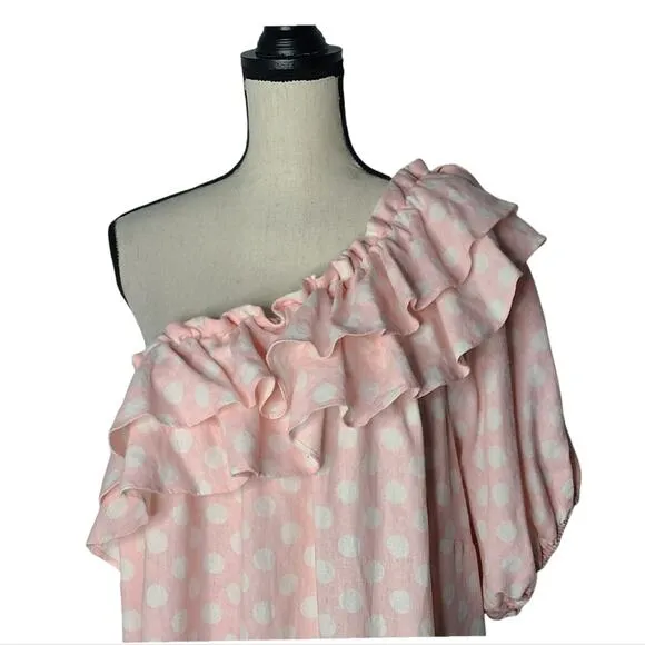 LISA Marie Fernandez polka dot one shoulder dress NWT  sz 1X