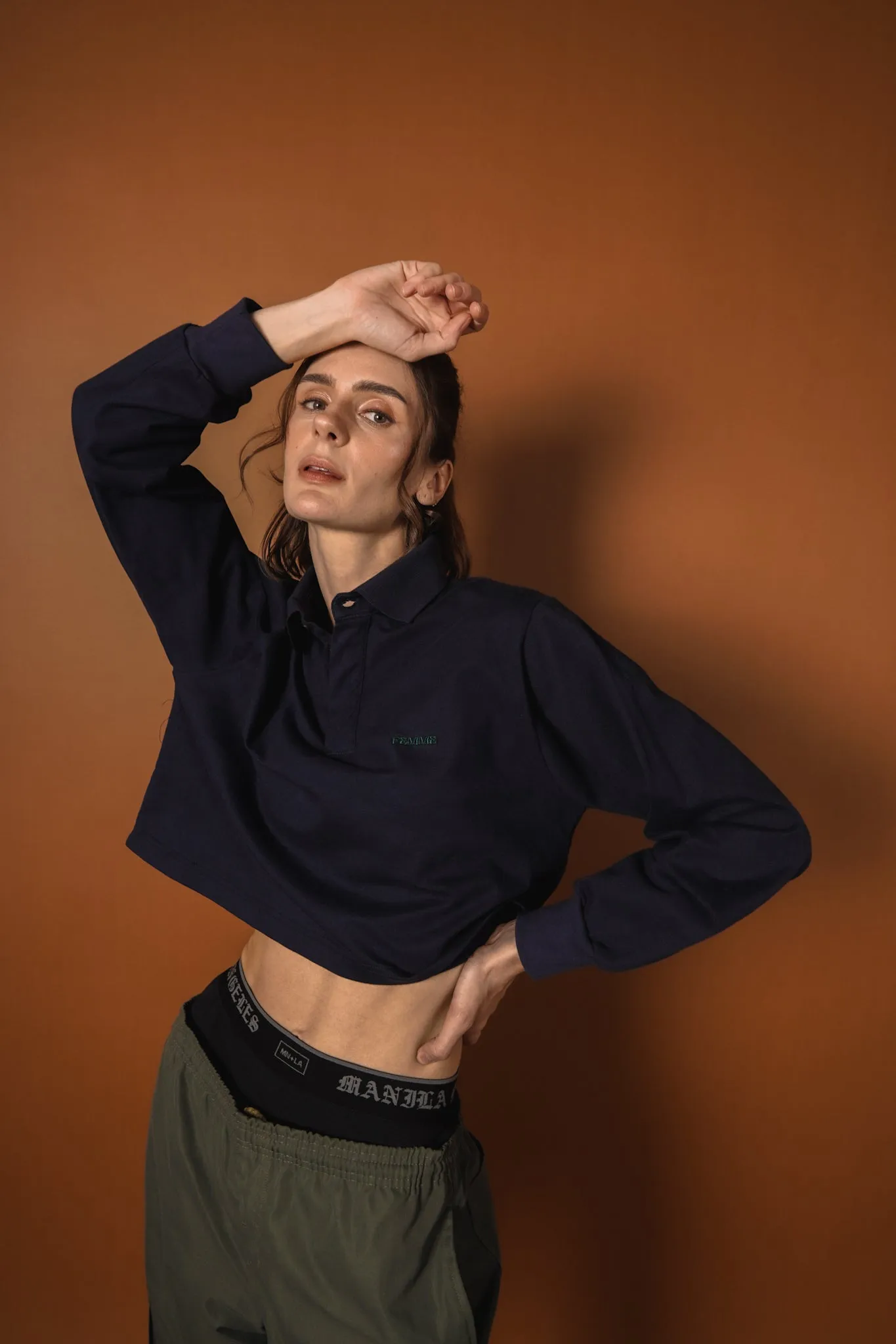 LONGSLEEVE POLO SHIRT IN NAVY