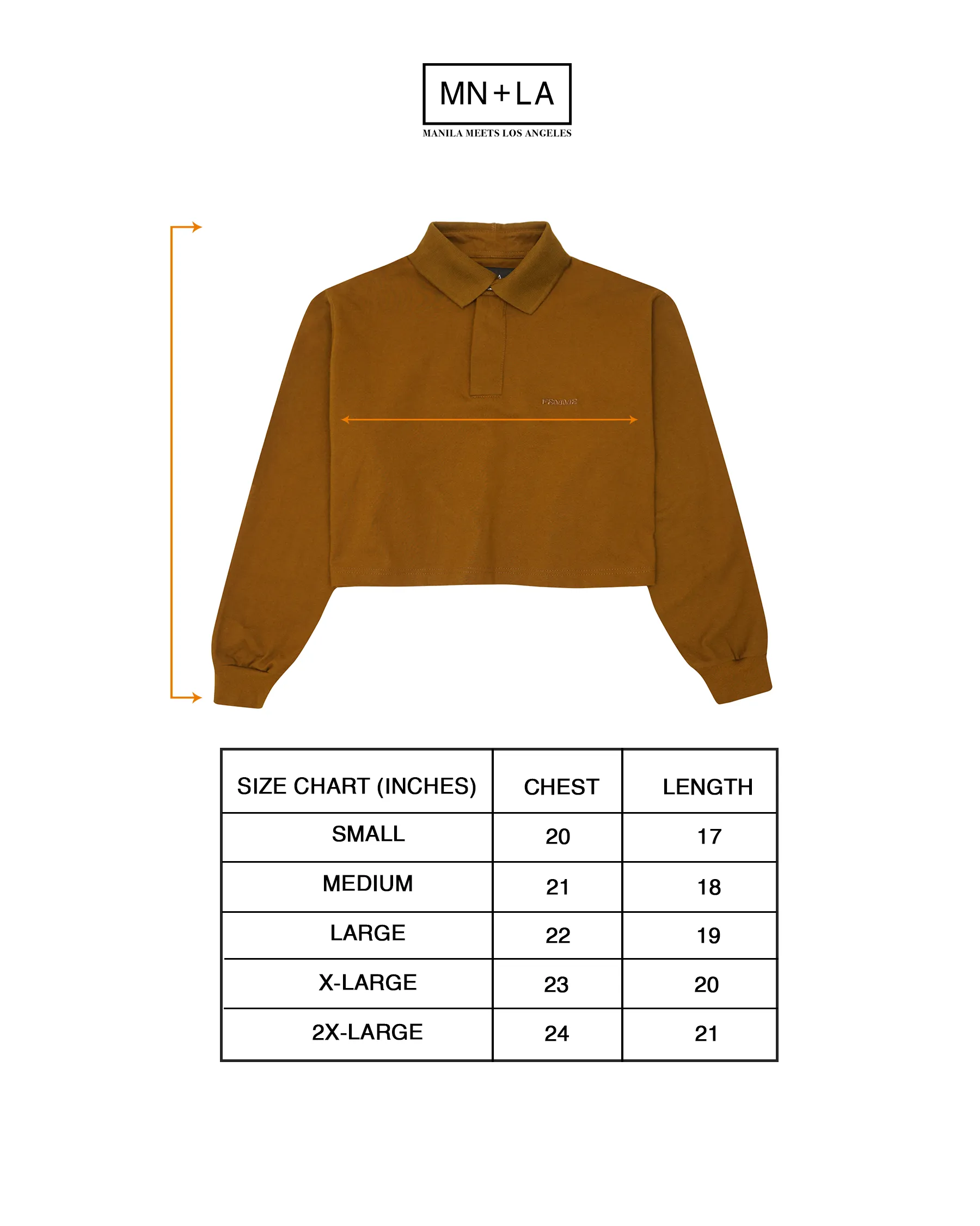 LONGSLEEVE POLO SHIRT IN RUST