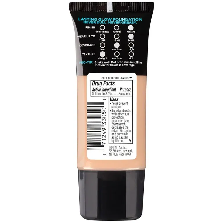 Loreal Paris Infallible Pro-Glow Foundation, 208 Sun Beige