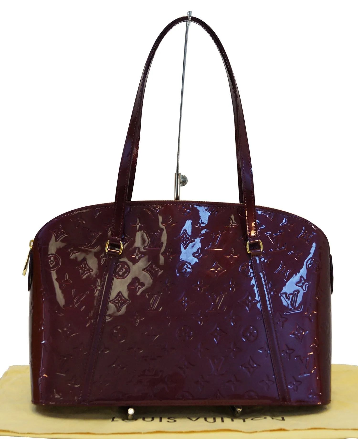 LOUIS VUITTON Avalon Rouge Fauviste Vernis Zip Shoulder Tote Bag