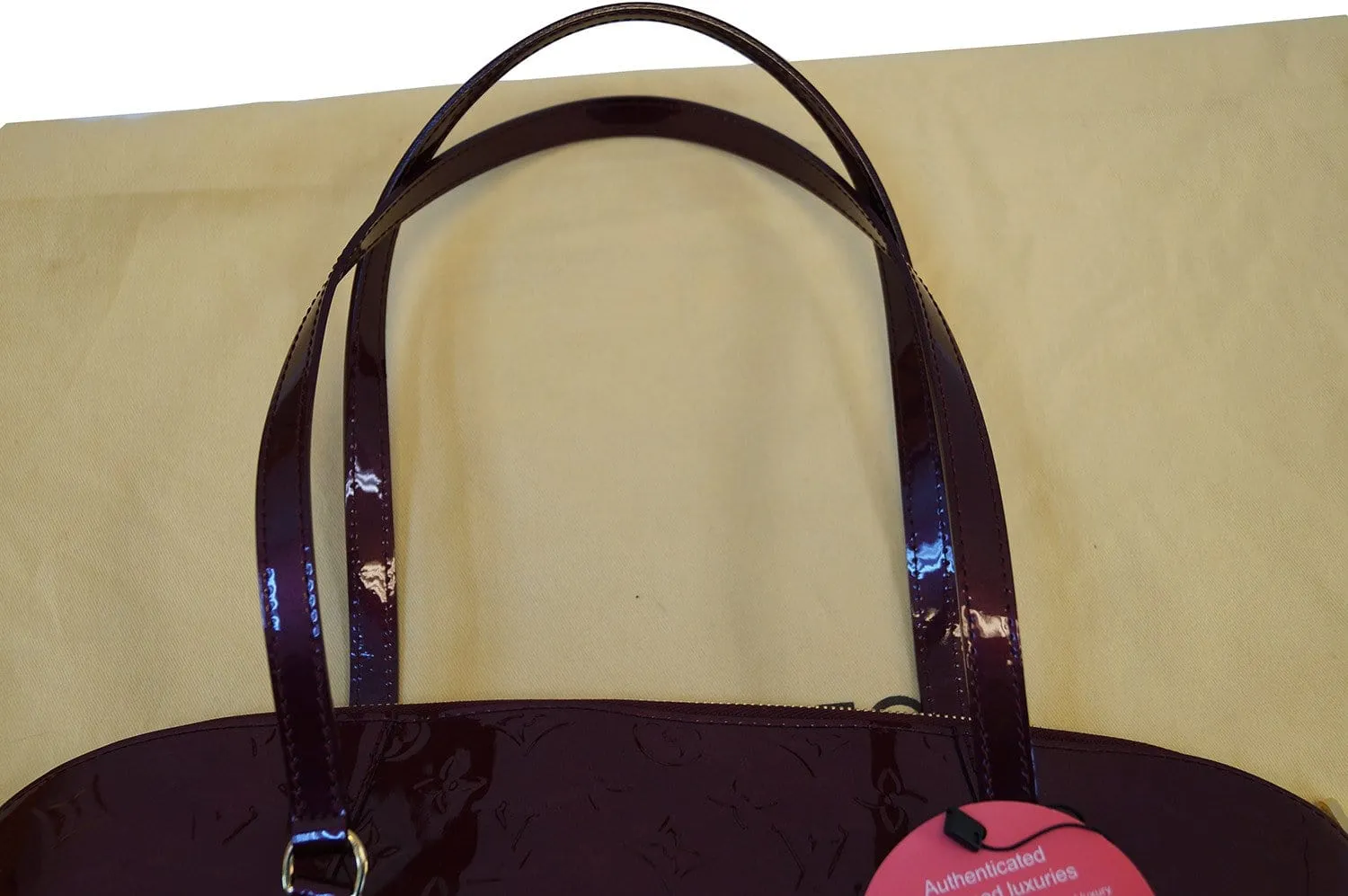 LOUIS VUITTON Avalon Rouge Fauviste Vernis Zip Shoulder Tote Bag