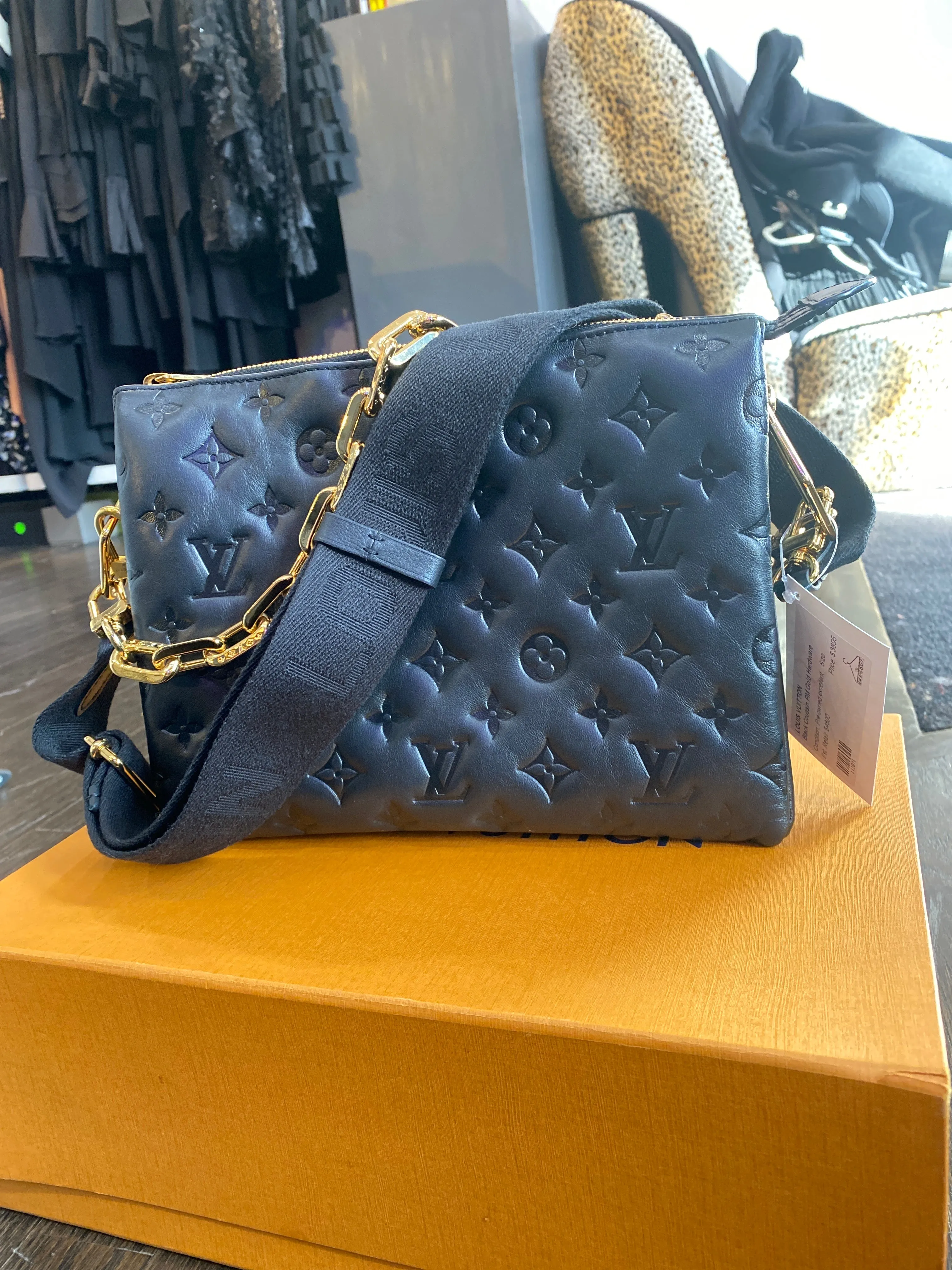 Louis Vuitton Black Coussin PM Gold Hardware