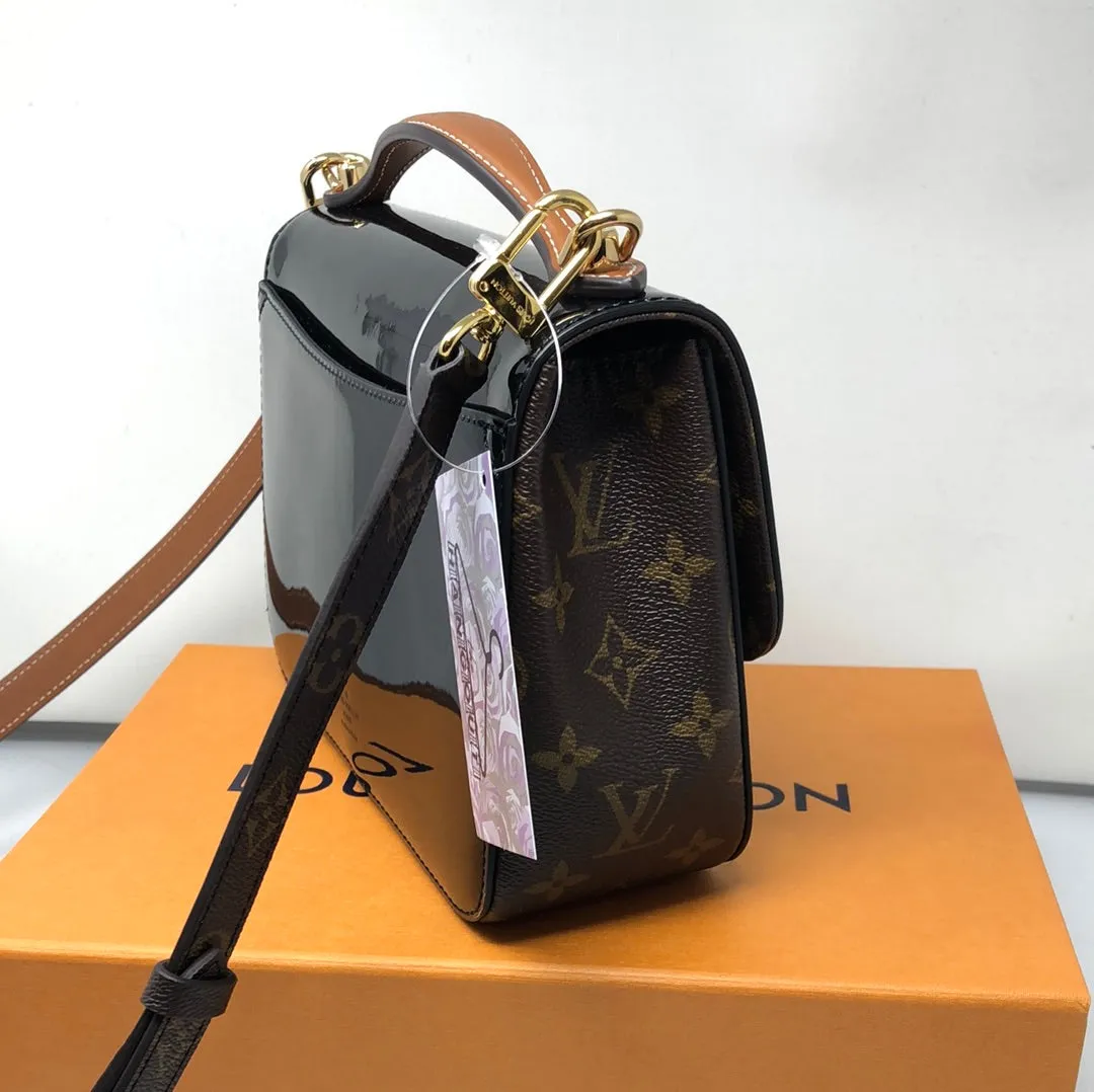 Louis Vuitton Black Vernis Leather And Monogram Canvas Cherrywood BB Bag