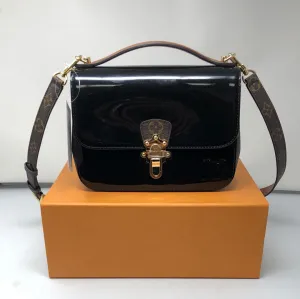 Louis Vuitton Black Vernis Leather And Monogram Canvas Cherrywood BB Bag