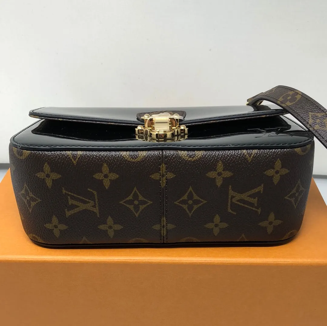 Louis Vuitton Black Vernis Leather And Monogram Canvas Cherrywood BB Bag