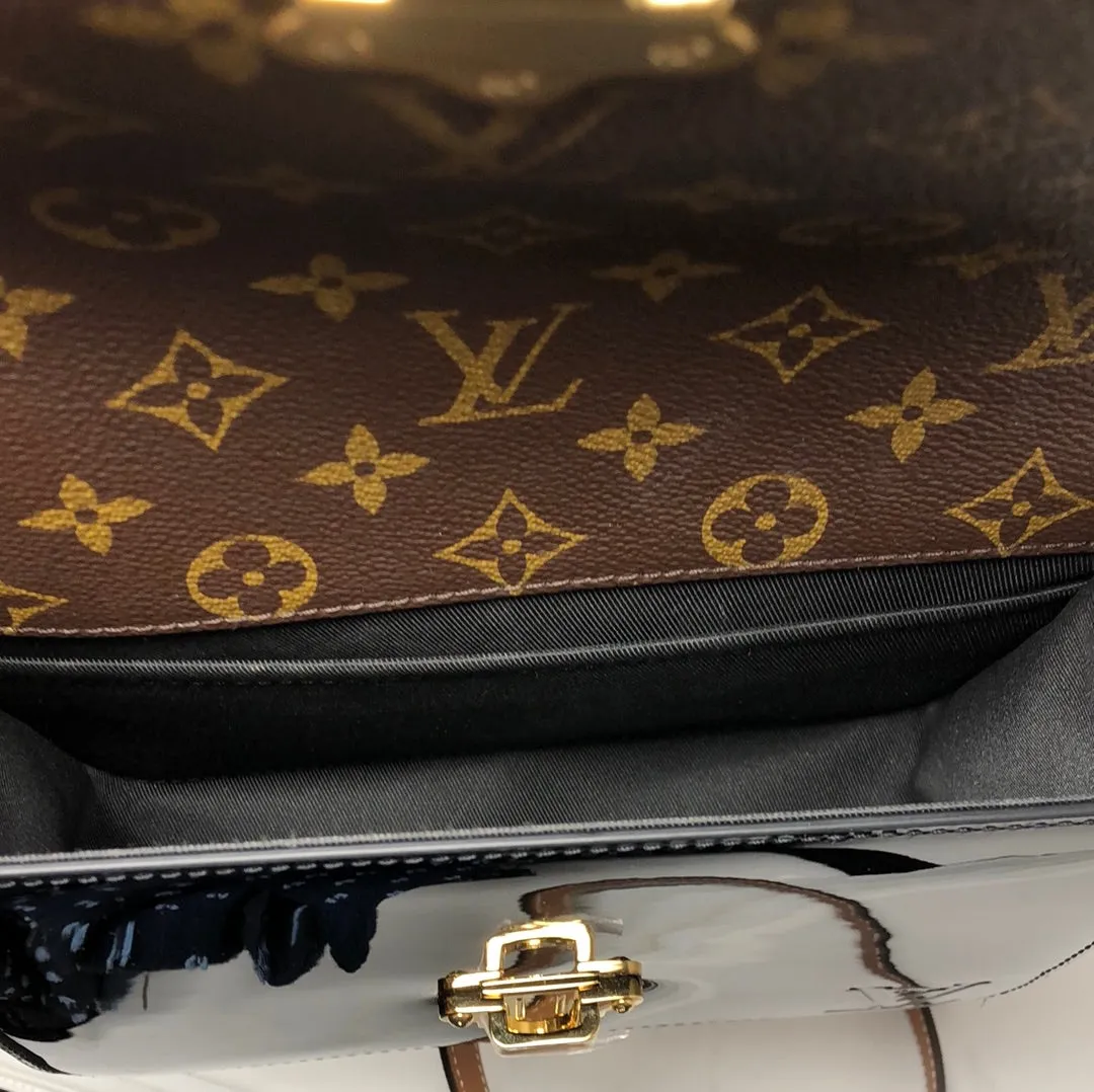 Louis Vuitton Black Vernis Leather And Monogram Canvas Cherrywood BB Bag