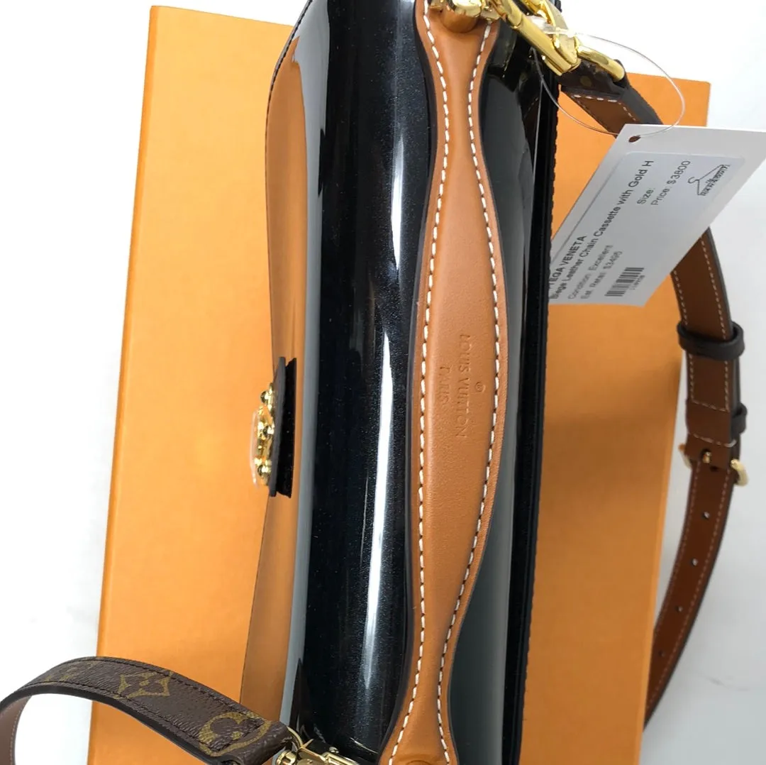 Louis Vuitton Black Vernis Leather And Monogram Canvas Cherrywood BB Bag