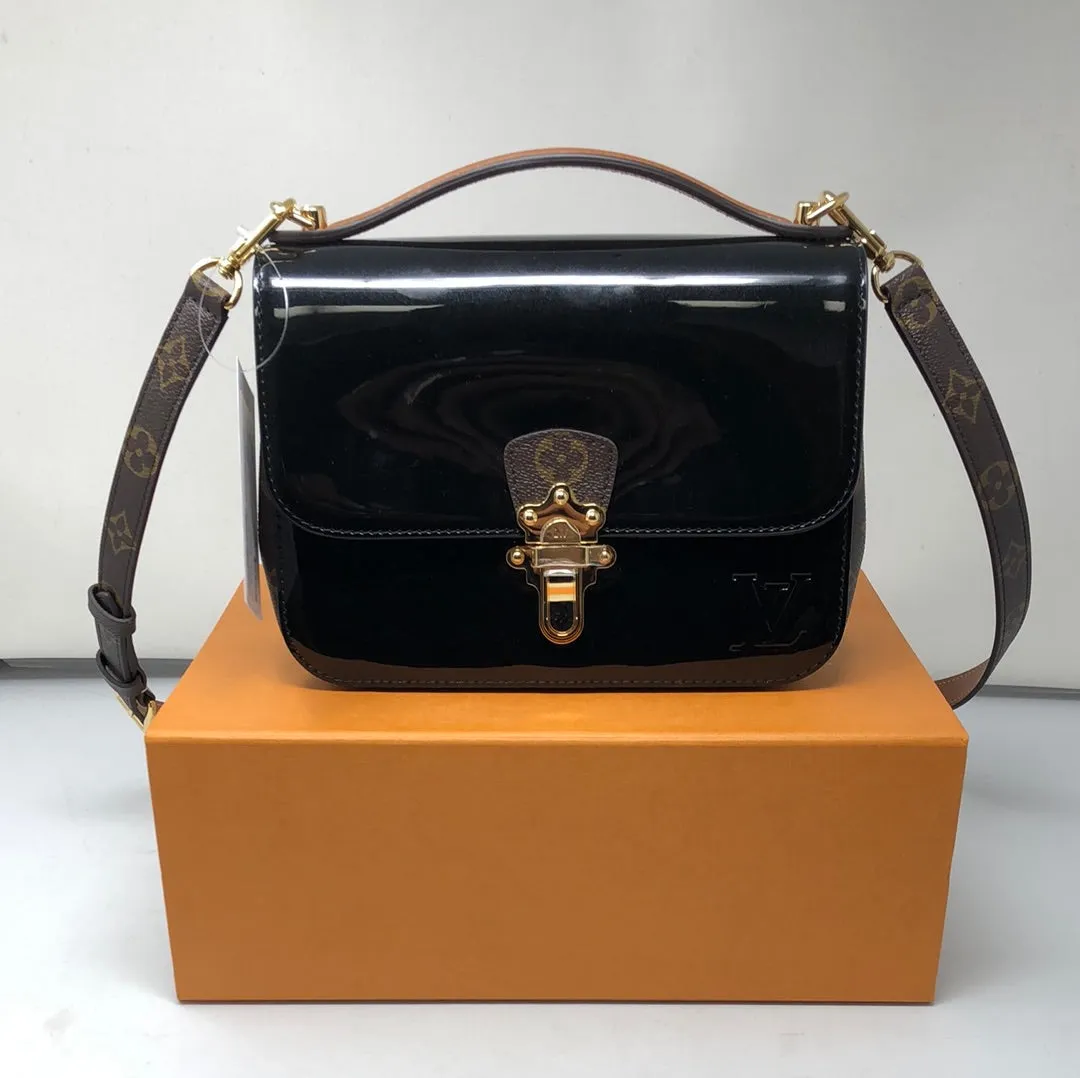 Louis Vuitton Black Vernis Leather And Monogram Canvas Cherrywood BB Bag