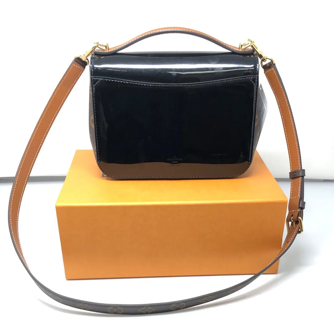 Louis Vuitton Black Vernis Leather And Monogram Canvas Cherrywood BB Bag